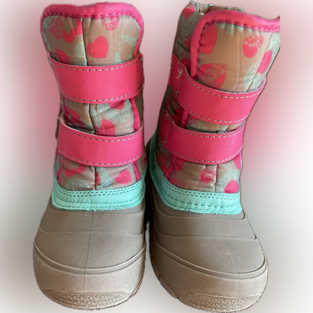 Wonder Nation Pink and Tan Kids Snow Boots